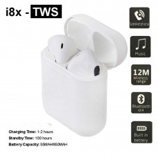 I8X Bluetooth V4.2 Wireless Earbuds Headphones Built-in Mic Charging Case Android iOS Devices